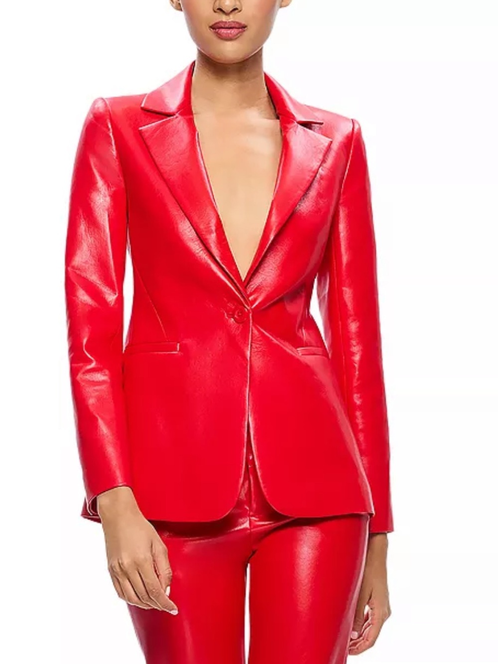 New Alice and Olivia Macey vegan leather blazer